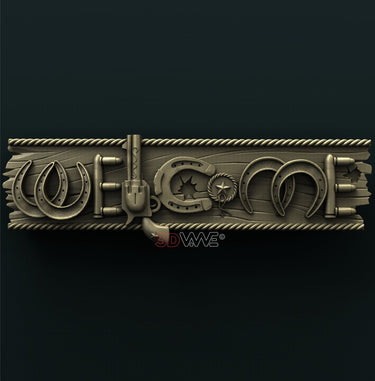 WESTERN WELCOME SIGN 3D STL 3DWave